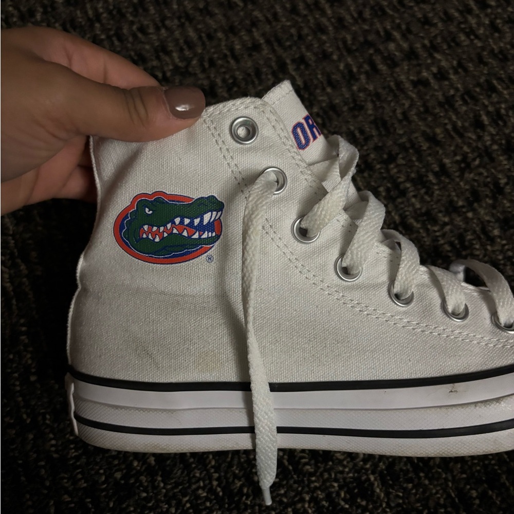Converse Personalized Gator White High-Top Sneakers with Logo